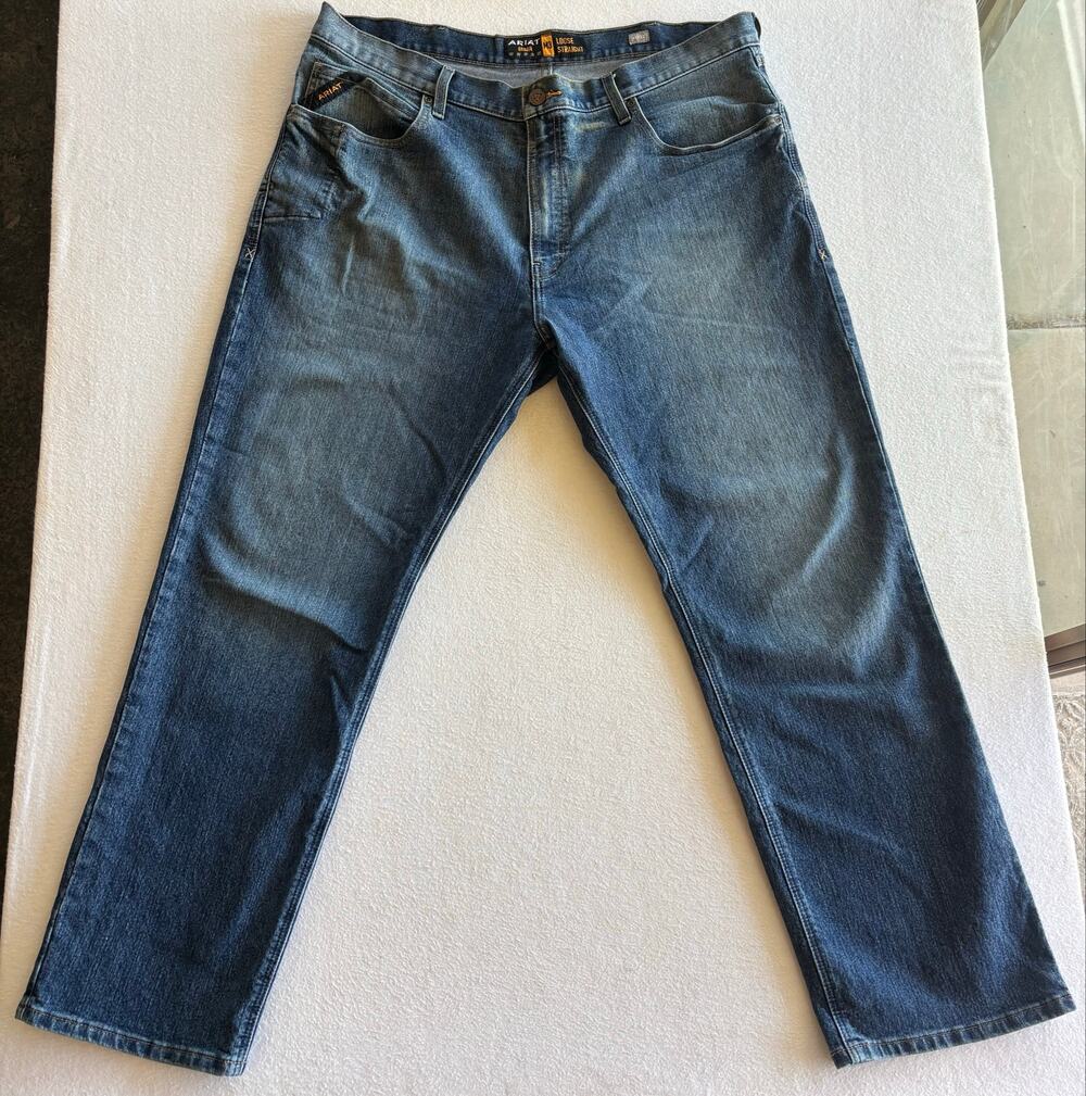 Ariat Rebar M3 Loose Straight Blue Jeans Men’s Size 40/32 Western Cowboy Work